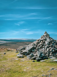 Scenic view of landscape against blue sky