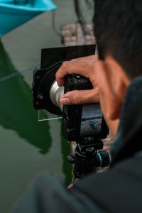 Portrait of man photographing