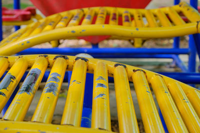 Close-up of empty seats