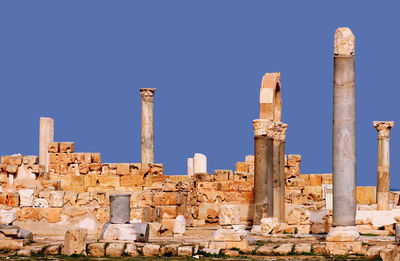 Old ruins against blue sky