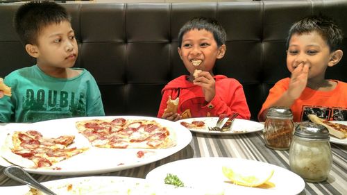 Boy eating food