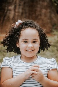 Portrait of cute girl smiling