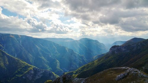 Scenic view of mountains against sky