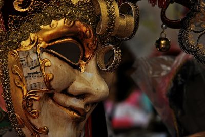 Close-up of mask