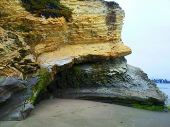 Rock formations on cliff