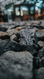 Close-up of stones on rock