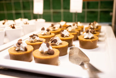 Close-up of chocolate cake on table