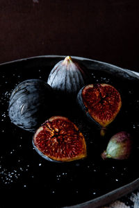 High angle view of fruits on table