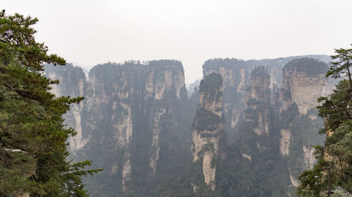 Scenic view of mountains against clear sky