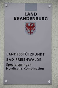 Close-up of information sign