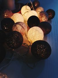 High angle view of christmas decoration on table