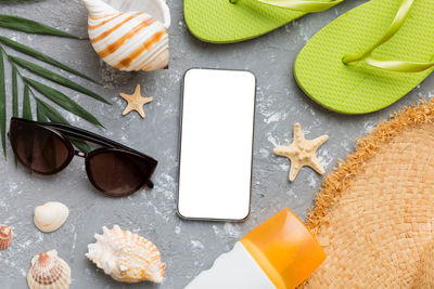 High angle view of food on table