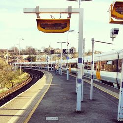 Train at railroad station platform