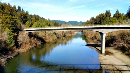 Bridge over river against sky