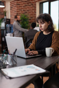 Businesswoman working at office