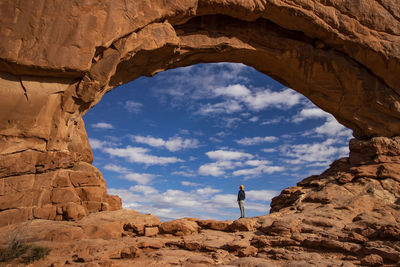 Scenic view of rock formation against sky