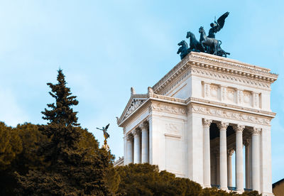 Low angle view of statue of building