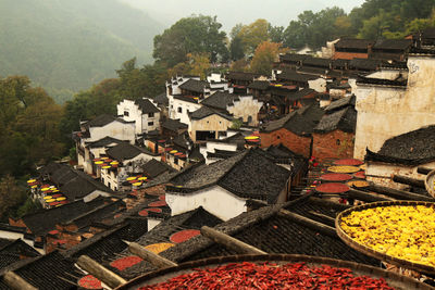 High angle view of buildings
