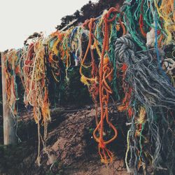 Close up of multi colored wall