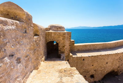 Fortified walls of monemvasia, greece