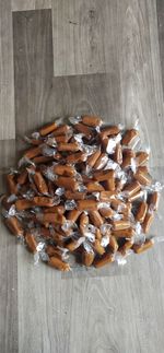 High angle view of chocolate on table