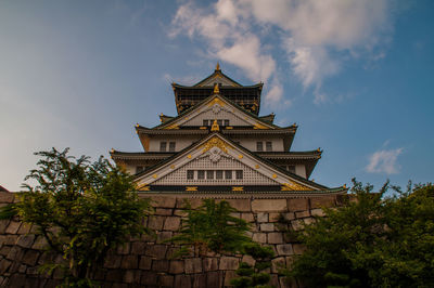 Low angle view of temple against sky