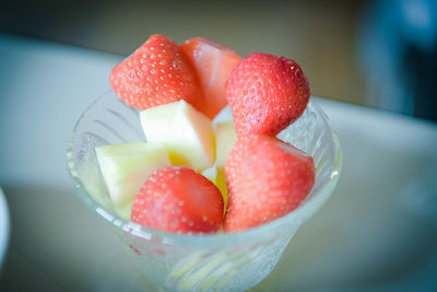 Close-up of strawberries in bowl