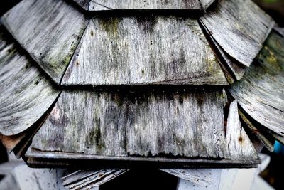 Close-up of log stack