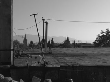 Electricity pylon against sky