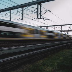 Train at railroad station platform