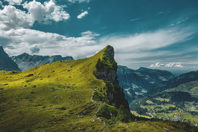 Scenic view of mountains against sky