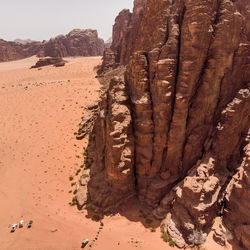 View of rock formations in desert