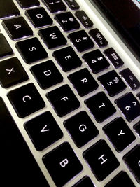 Close-up of laptop keyboard