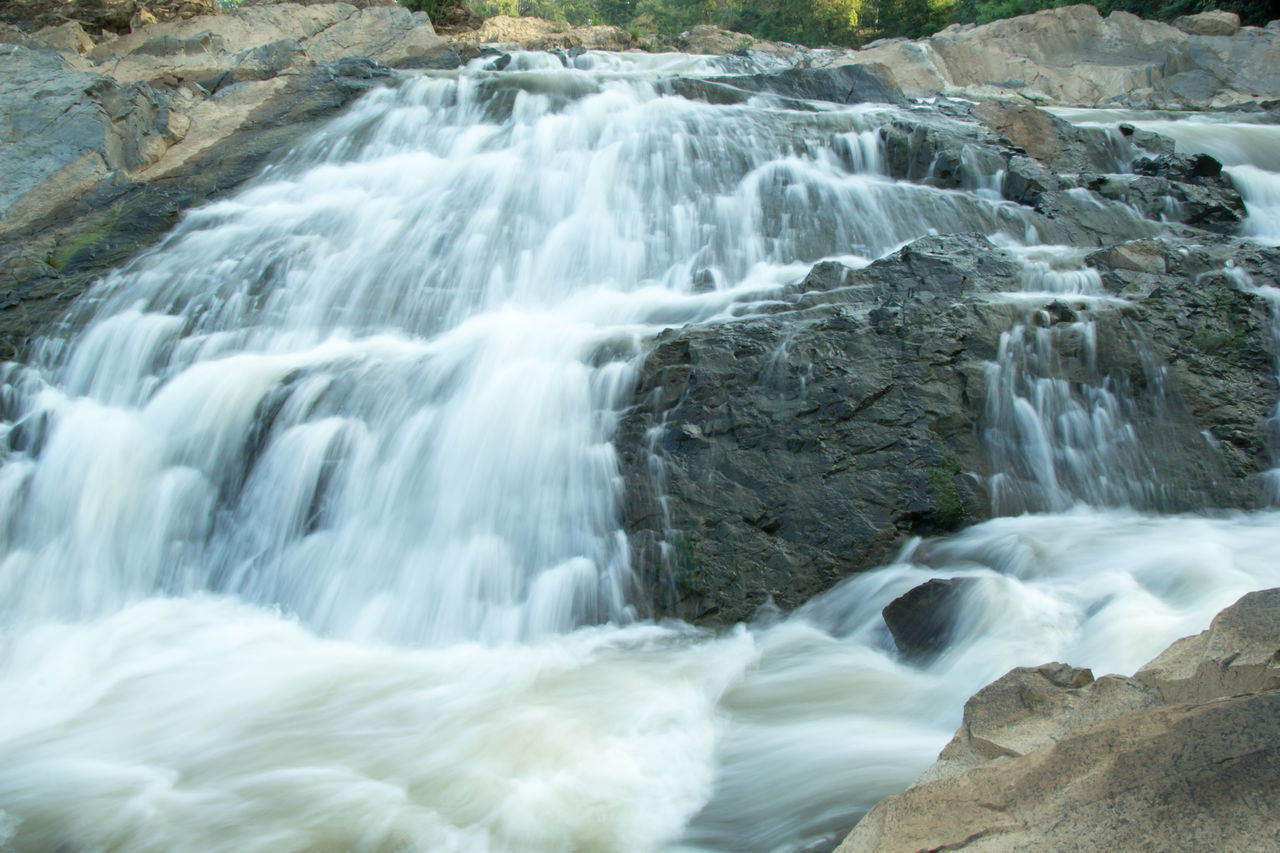 SCENIC VIEW OF WATERFALL IN SEA