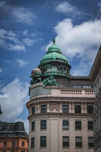 Low angle view of historic building against sky