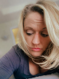 Close-up portrait of a beautiful young woman