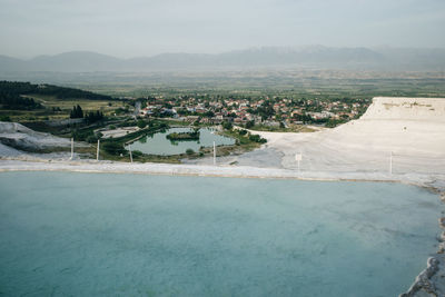 High angle view of swimming pool