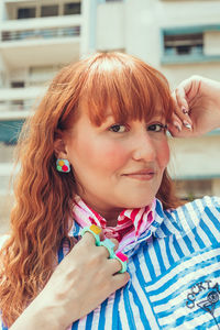 Portrait of smiling young woman