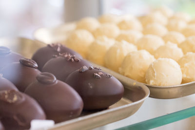 Close-up of dessert in plate on table