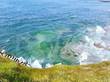 High angle view of sea shore