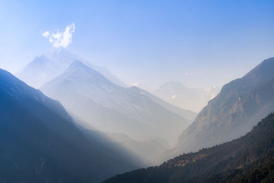 Scenic view of mountains against sky