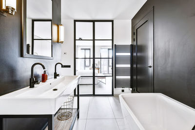 Interior of modern bathroom