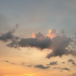 Low angle view of sky at sunset