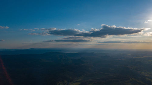 Scenic view of landscape against sky during sunset