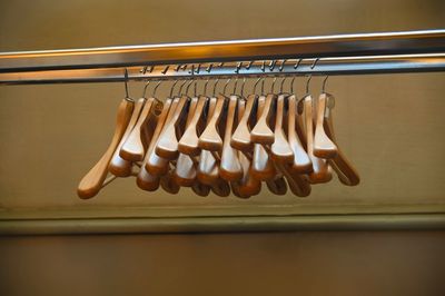 Close-up of candles on rack