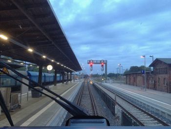 Train on railroad station platform