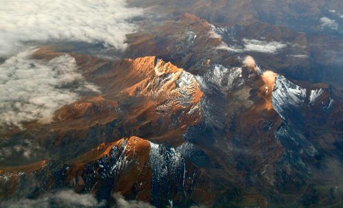 Aerial view of rock formations