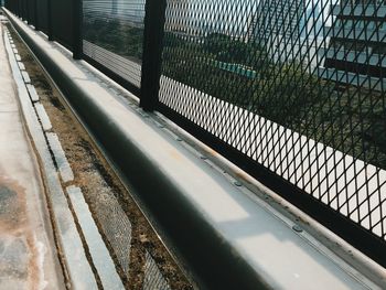 High angle view of railroad station platform