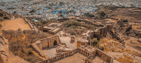 High angle view of city