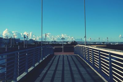 View of bridge against blue sky